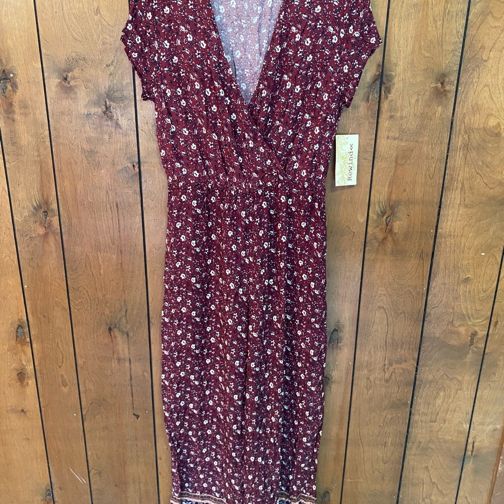 Rewind Burgundy Floral Jumpsuit